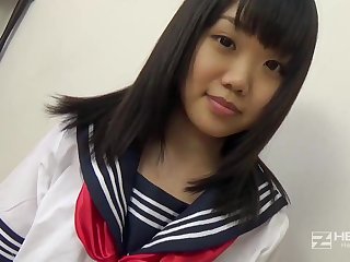 Asian honey, Natsuno Himawari is wearing say no to college uniform while getting smashed and fellating prick